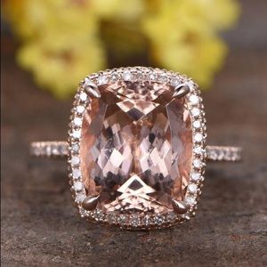 Rose Gold Morganite Engagement Bridal Ring